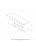 Mueble TV una puerta y dos huecos 130 cm ROMA