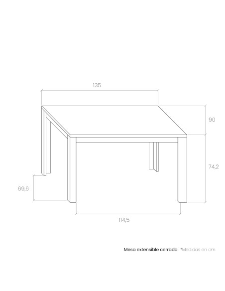 Mesa comedor rectangular extensible DANIELA