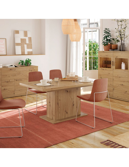 Mesa rectangular extensible pata central MARCO