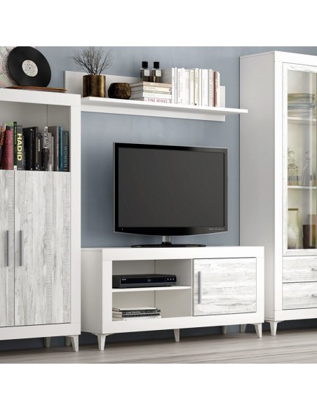 Mueble TV una puerta y dos huecos 130 cm ROMA