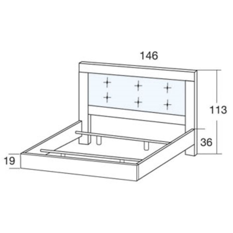 Cabecero y cama de 135/150 cm GINA II