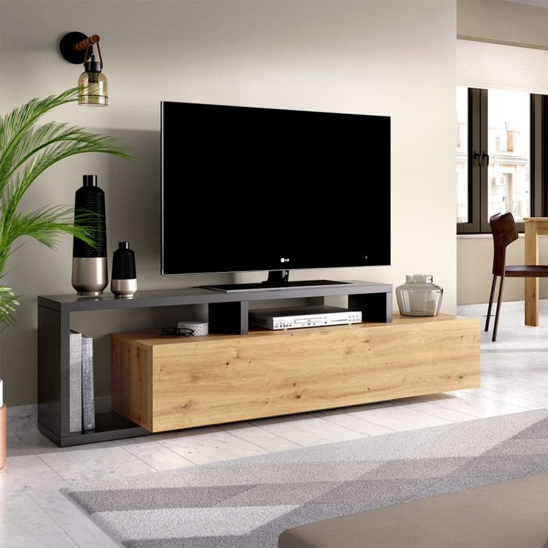 Mueble bajo de television fabricado en madera【Estilo Industrial】