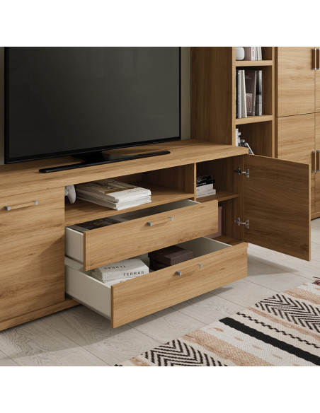 Mueble TV dos puertas, dos cajones y hueco MARCO