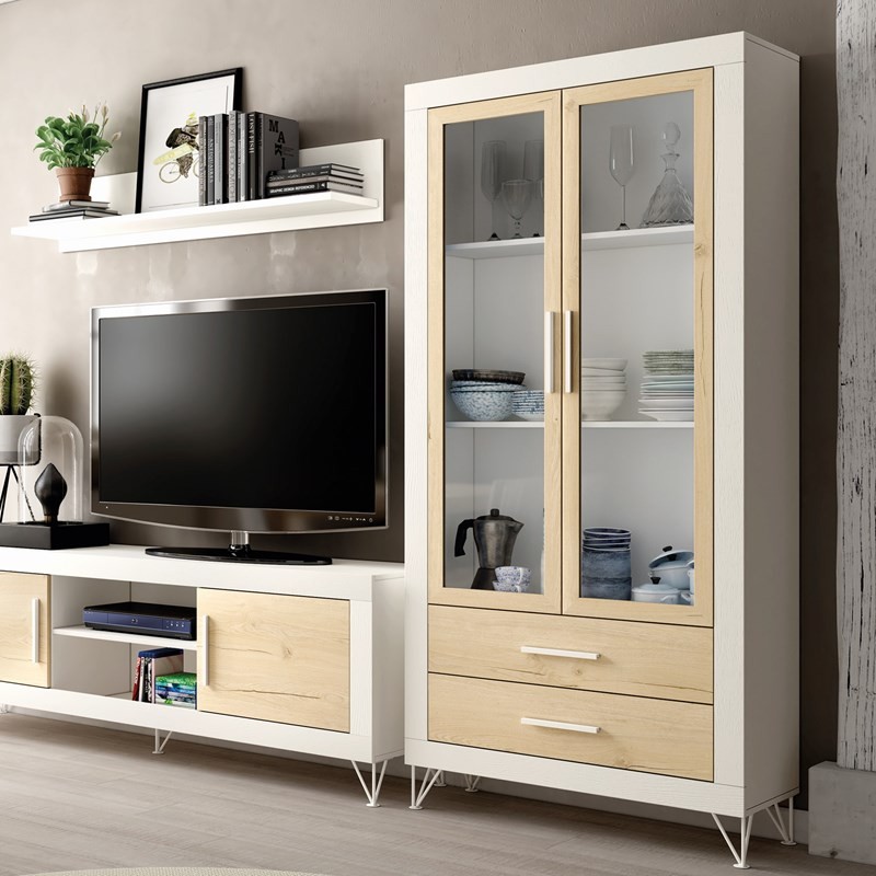 Vitrina dos puertas y dos cajones ROMA