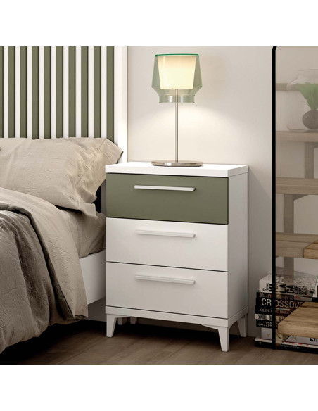 Mesita de noche tres cajones NILO