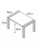 Mesa rectangular pata deslizante ROMA