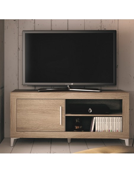 Mueble TV una puerta y dos huecos 130 cm ROMA