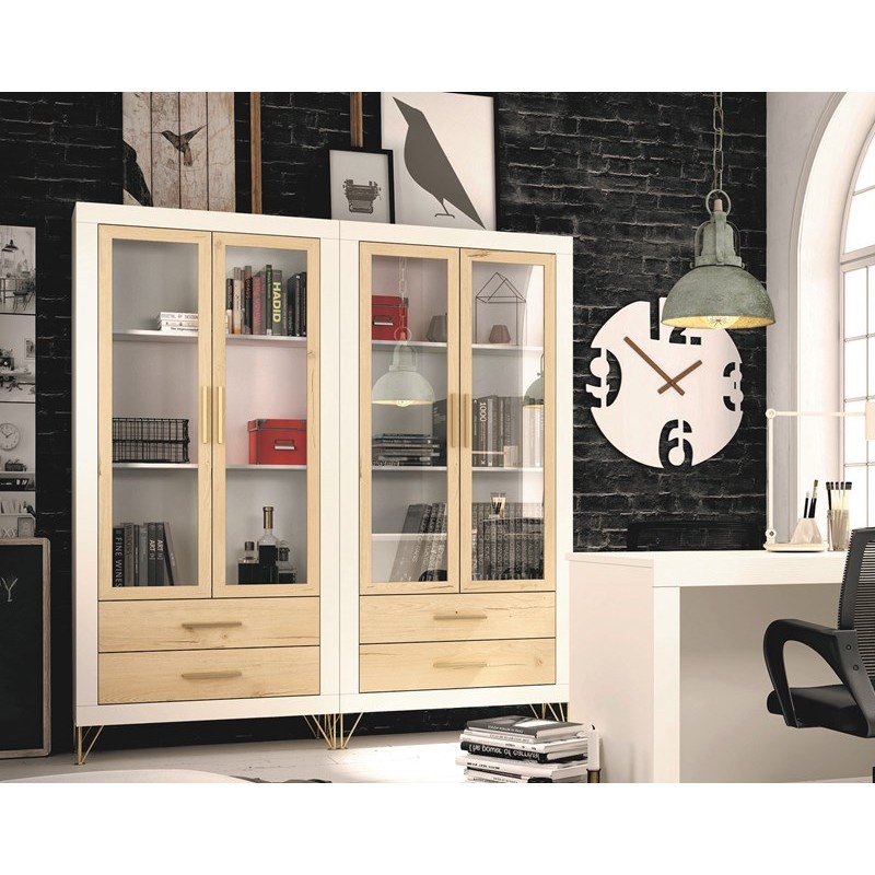 Vitrina dos puertas y dos cajones ROMA