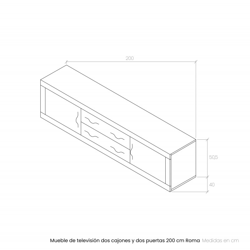 Mueble de televisión dos cajones y dos puertas...
