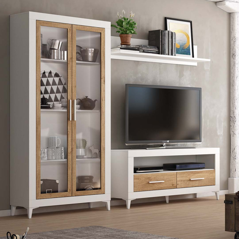 Mueble TV dos cajones y hueco 130 cm ROMA