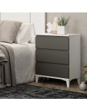 Mesita de noche tres cajones NILO II