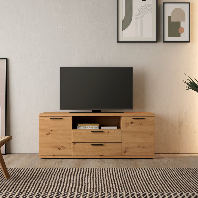 Mueble TV dos puertas, dos cajones y hueco MARCO