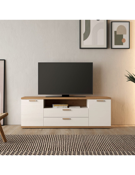 Mueble TV dos puertas, dos cajones y hueco MARCO