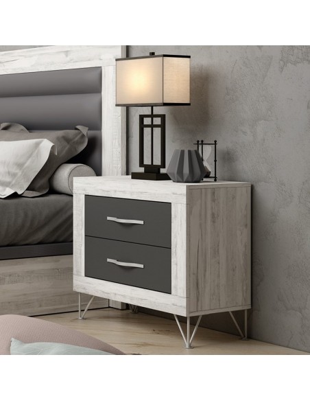 Mesita de noche dos cajones VIENA