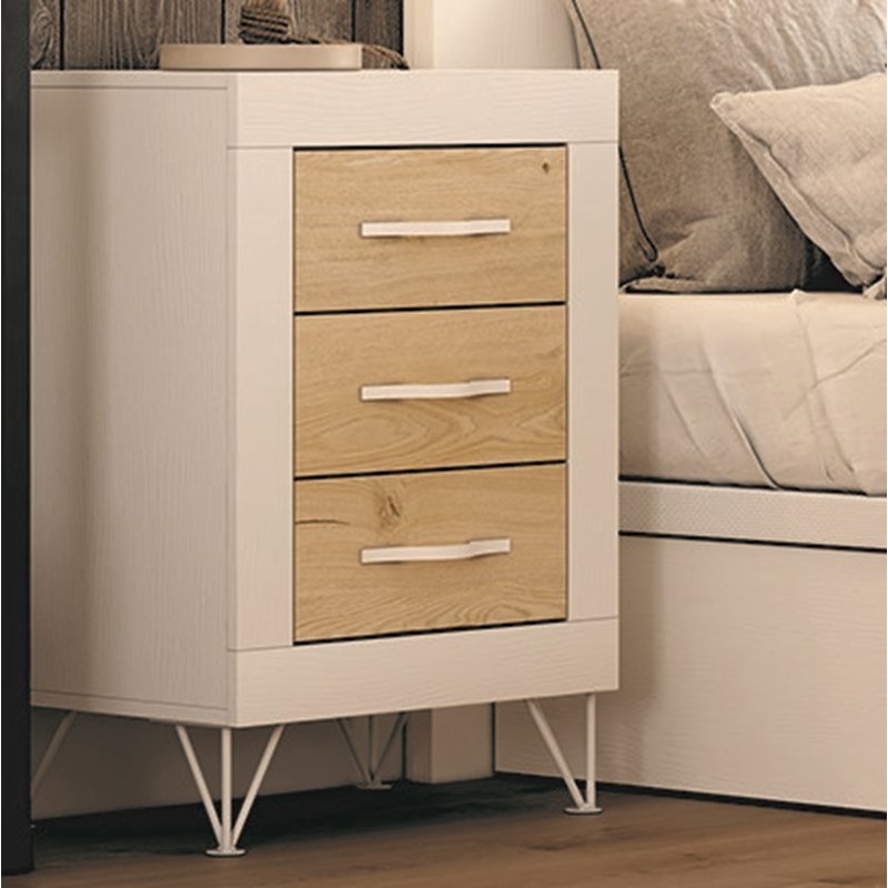 Mesita de noche tres cajones VIENA