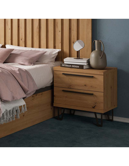 Mesita de noche dos cajones LENA
