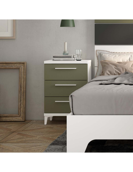 Mesita de noche tres cajones NILO