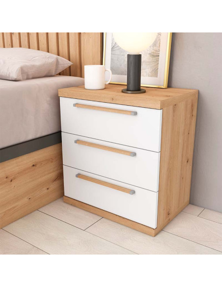 Mesita de noche tres cajones LENA