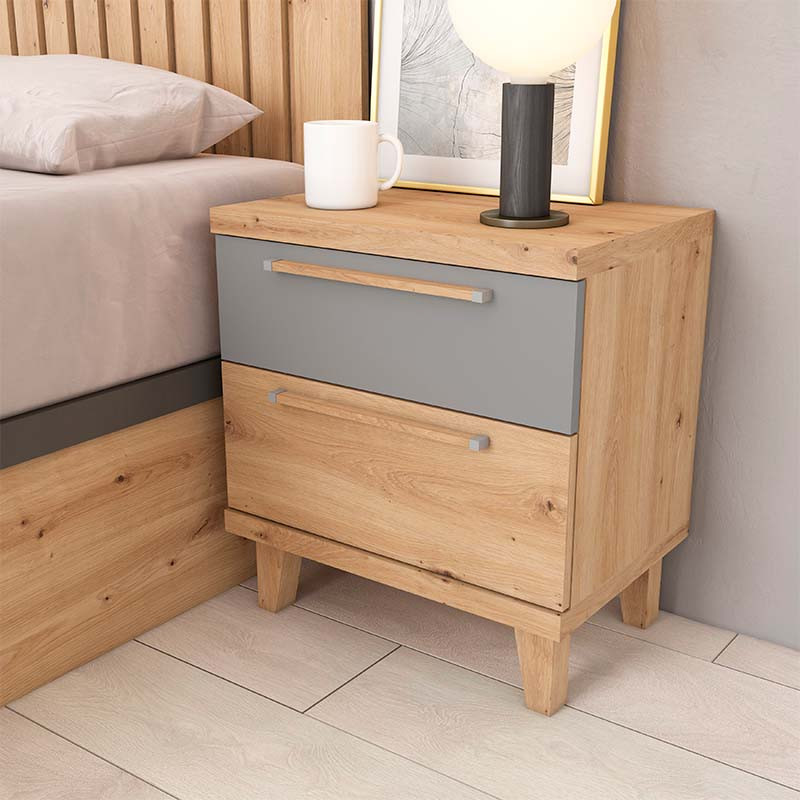 Mesita de noche dos cajones LENA