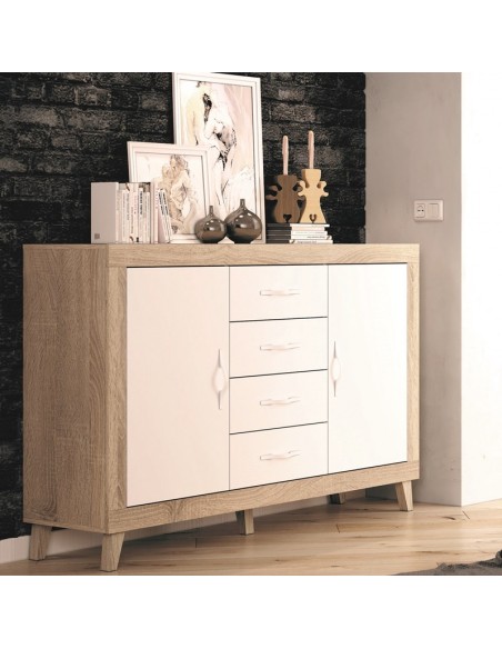 Aparador dos puertas y cuatro cajones ROMA