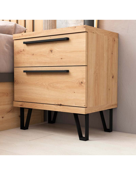 Mesita de noche dos cajones LENA