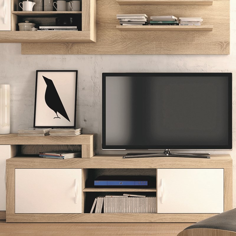 Mueble TV dos puertas y dos huecos 180 cm ROMA
