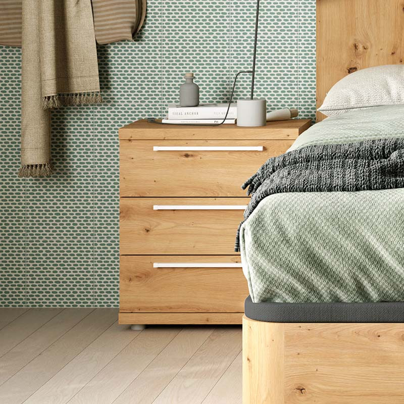 Mesita de noche tres cajones LENA