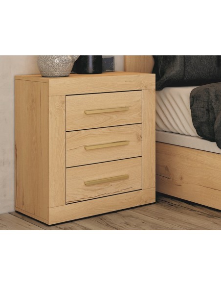 Mesita de noche tres cajones VIENA