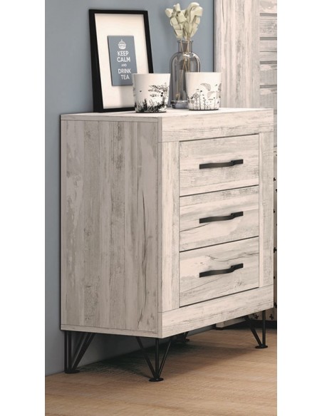 Mesita de noche tres cajones VIENA