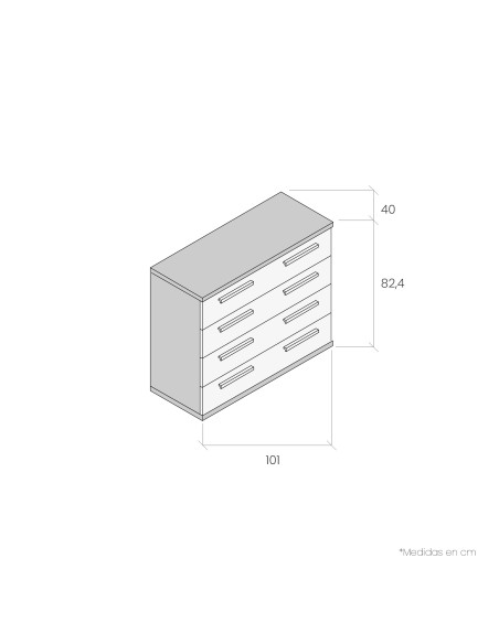 Cómoda cuatro cajones NILO