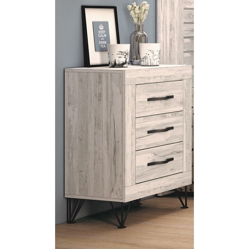 Mesita de noche tres cajones VIENA
