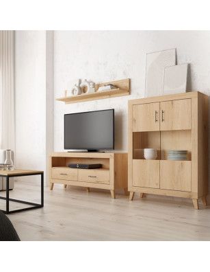  Home Square Juego de 4 piezas de muebles modernos de madera  para dormitorio en acabado blanco : Hogar y Cocina