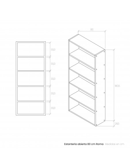 Estantería abierta 80 cm ROMA