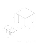 Mesa cuadrada de libro ROMA