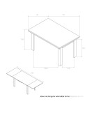 Mesa rectangular extensible ROMA