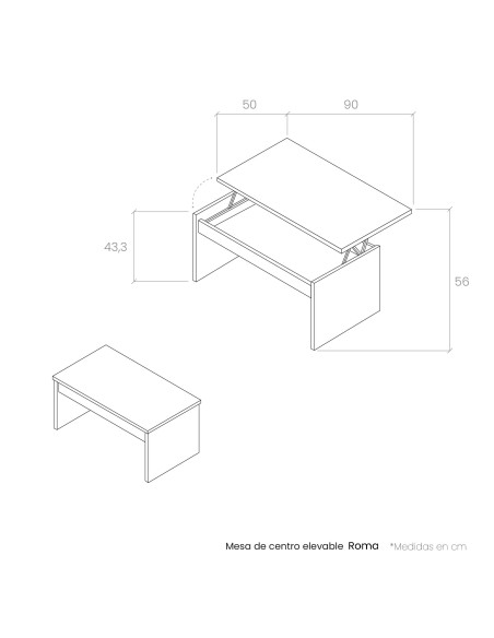 Mesa de centro elevable ROMA