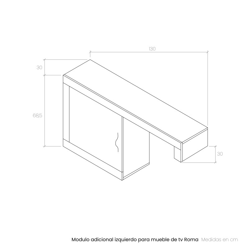 Modulo adicional izquierdo para mueble de tv ROMA