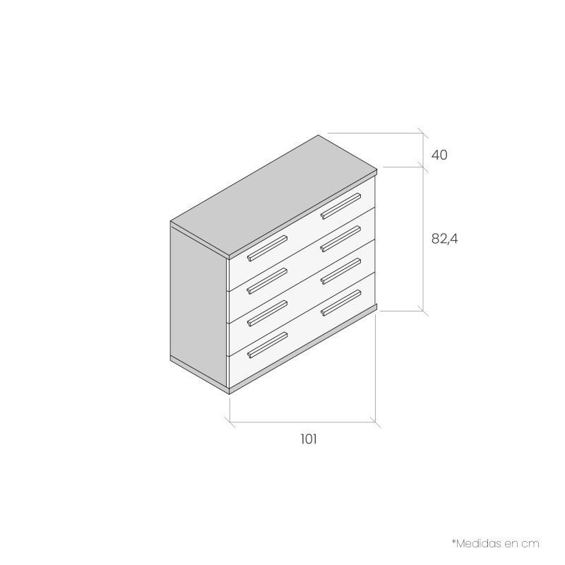 Cómoda cuatro cajones NILO
