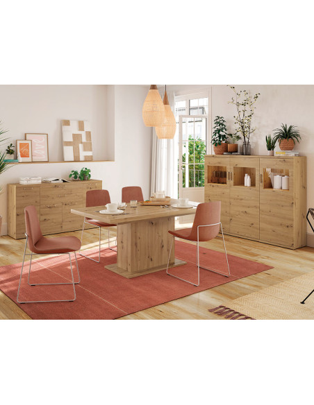 Mesa rectangular extensible pata central MARCO