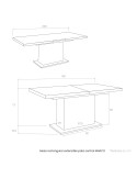 Mesa rectangular extensible pata central MARCO