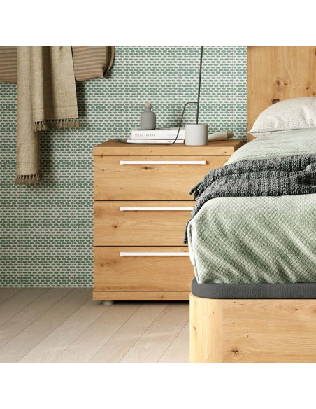 Mesita de noche tres cajones LENA