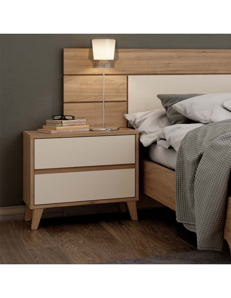 Mesita de noche dos cajones NILO I