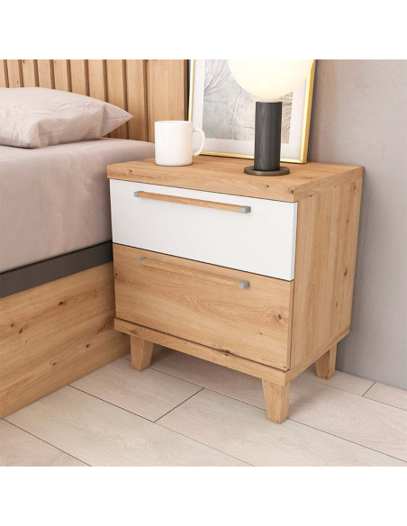 Mesita de noche dos cajones LENA