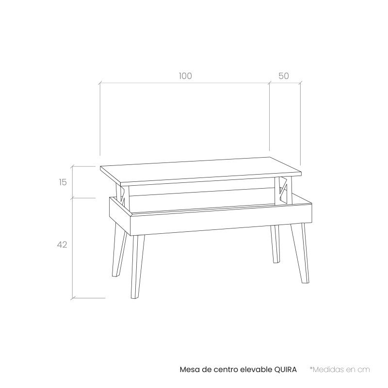Mesa de centro elevable QUIRA
