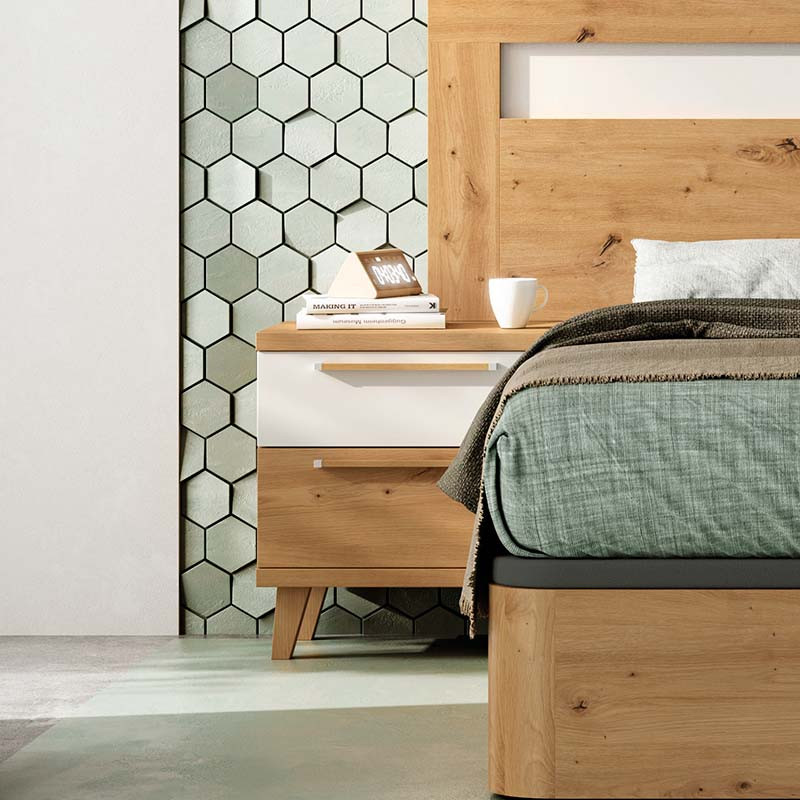 Mesita de noche dos cajones LENA
