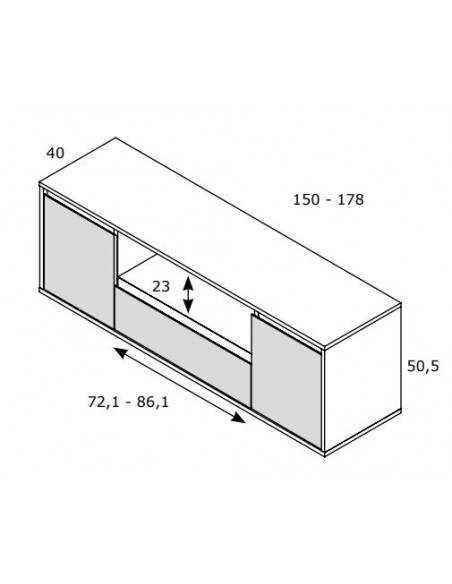 Mueble TV dos puertas y cajón 150 cm CHIARA
