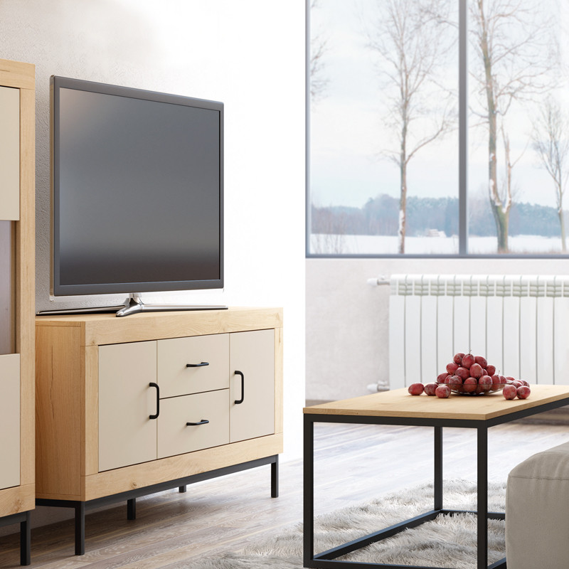 Mueble TV dos cajones y dos puertas ROMA