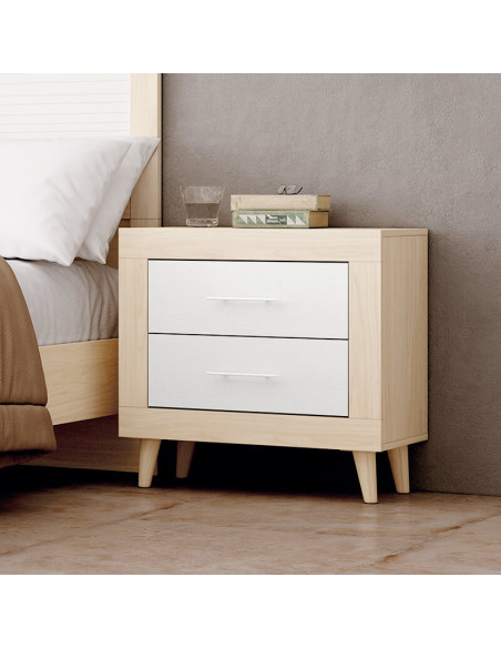 Mesita de noche dos cajones VIENA