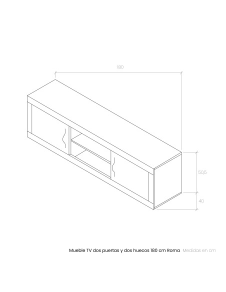 Mueble TV dos puertas y dos huecos 180 cm ROMA
