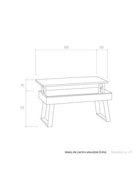 Mesa de centro elevable DUNA
